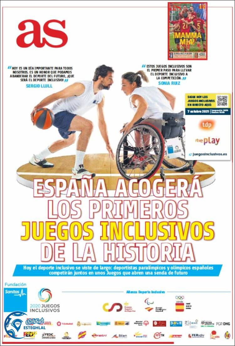 روزنامه ورزشی آ اس پنجشنبه 15 مهر 1400