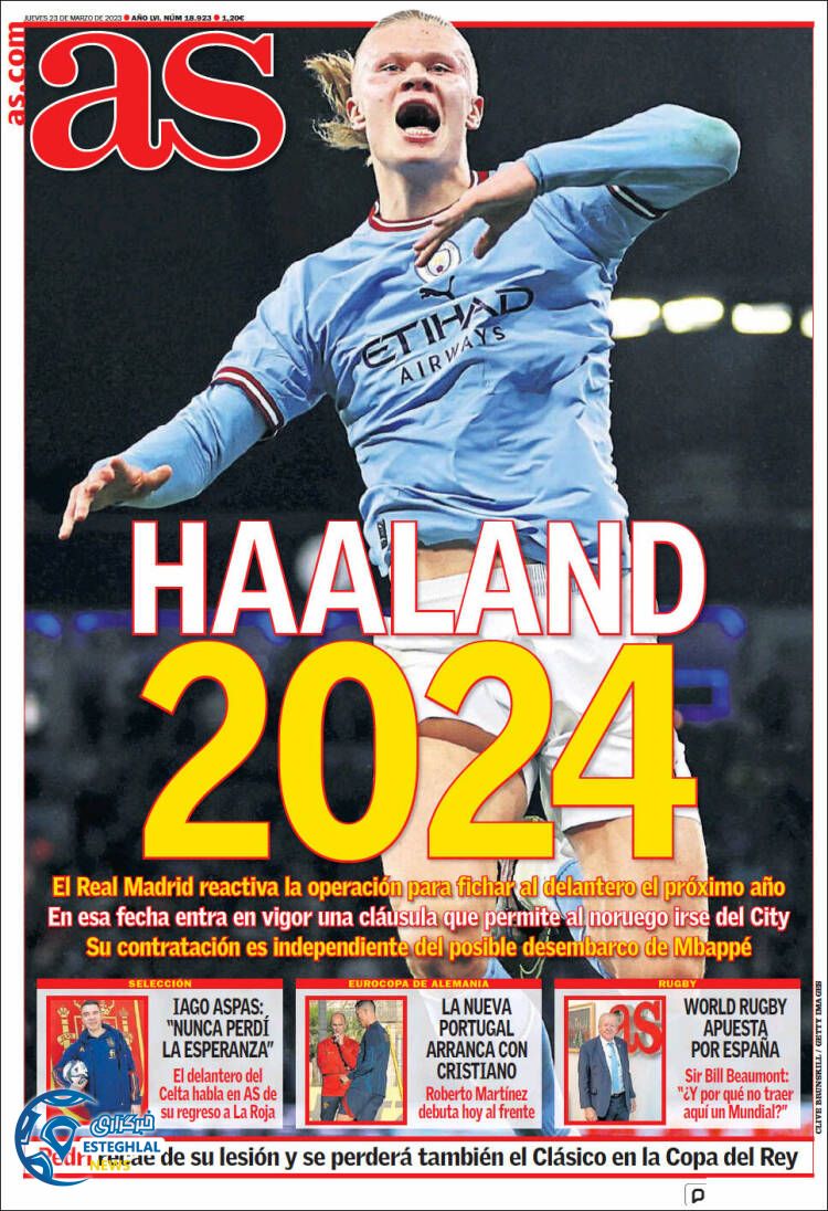 روزنامه ورزشی آ اس پنجشنبه 3 فروردین 1402 