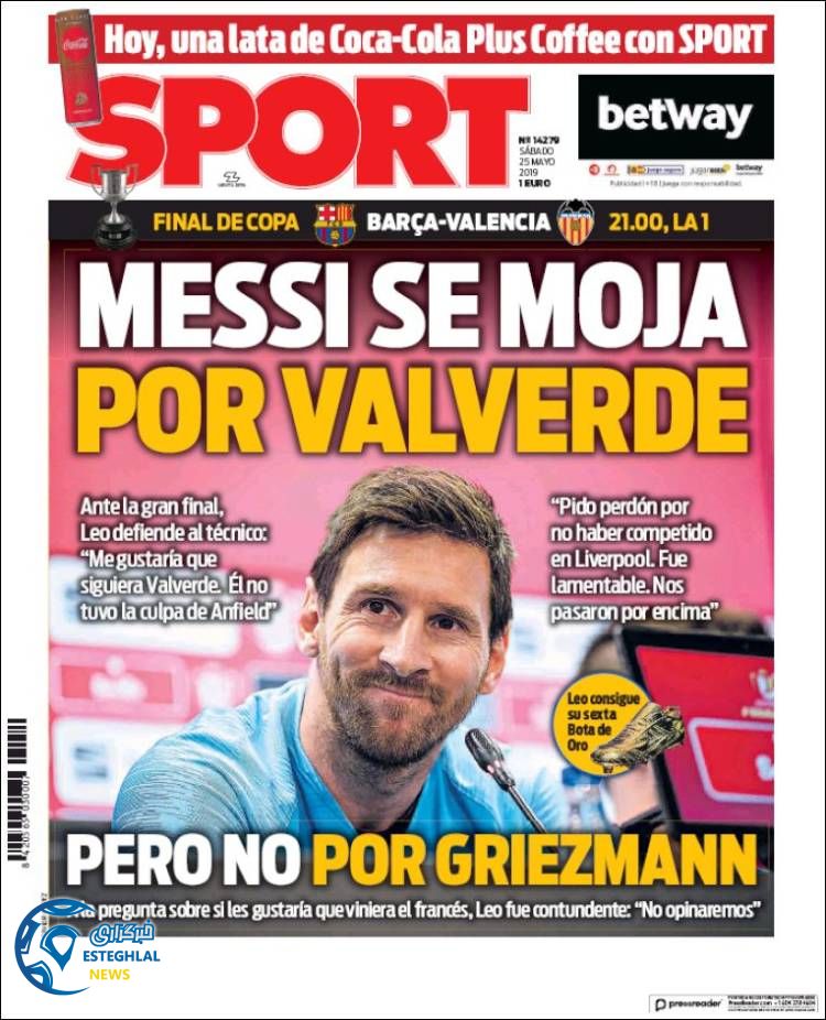 روزنامه ورزشی اسپورت شنبه 4 خرداد 1398