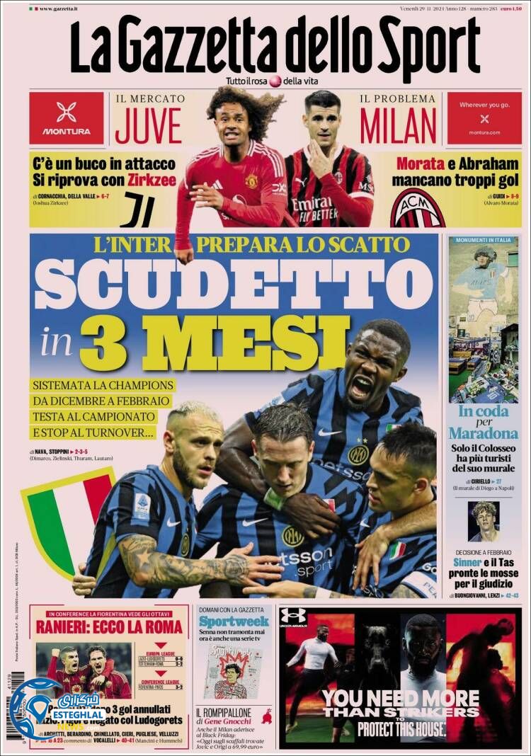 روزنامه ورزشی گلتزتا دلو اسپورت جمعه 9 آذر 1403 