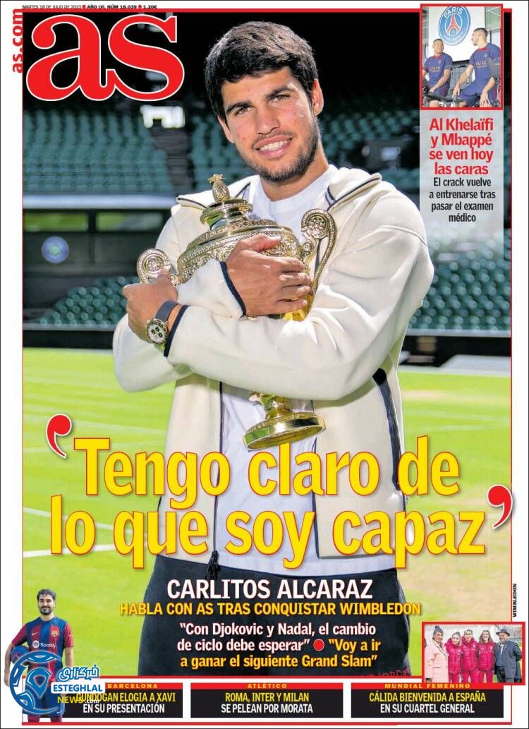 روزنامه  ورزشی آ اس سه شنبه 27 تیر 1402 