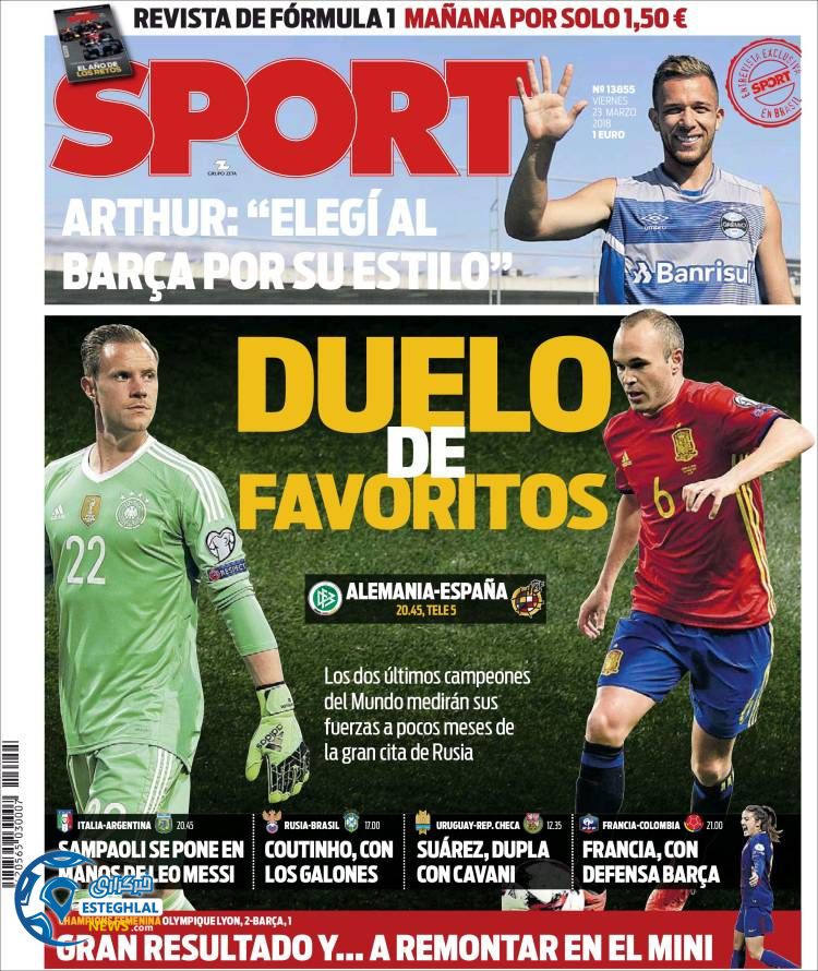 روزنامه ورزشی اسپورت جمعه 3 فروردین 1397