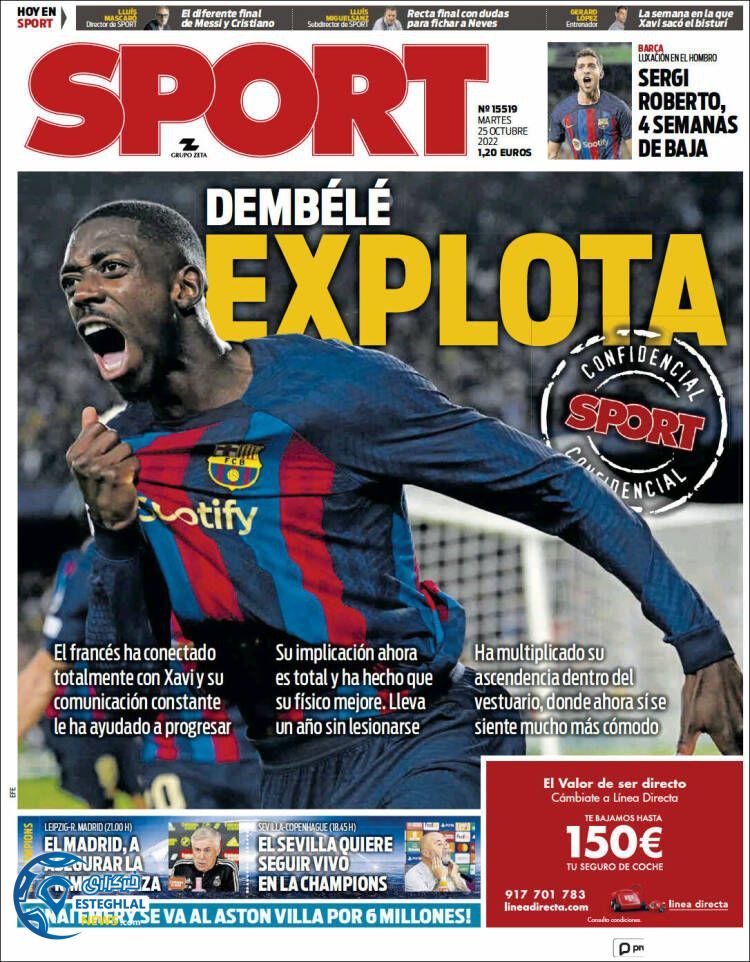 روزنامه ورزشی  اسپورت سه شنبه 3 آبان 1401 