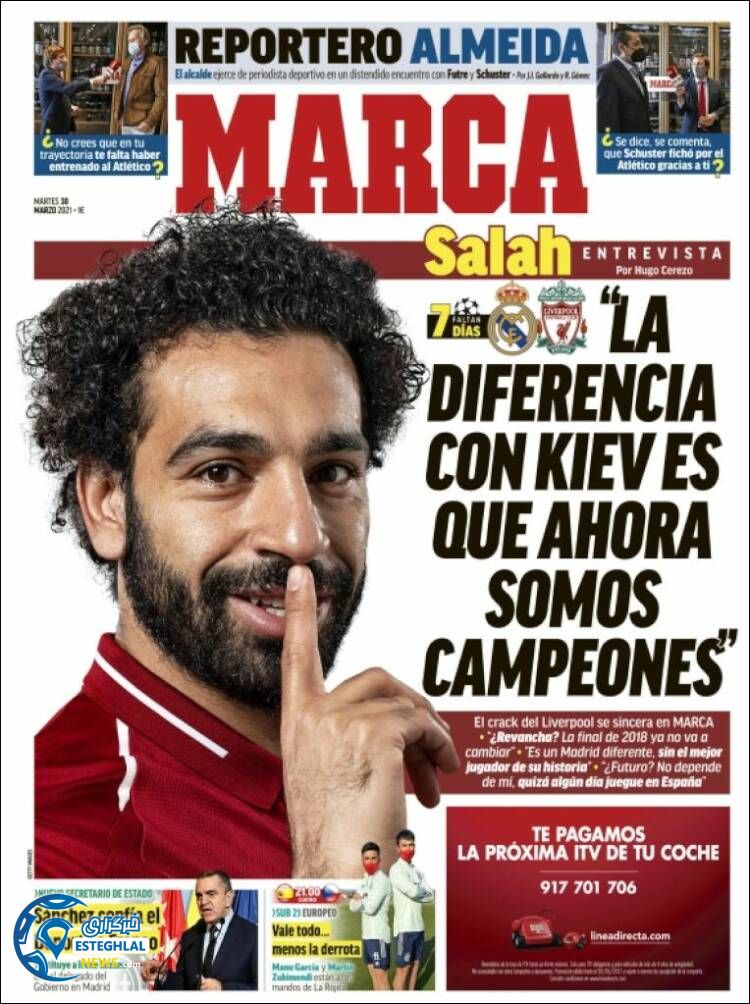 روزنامه ورزشی مارکا سه شنبه 10 فروردین 1400