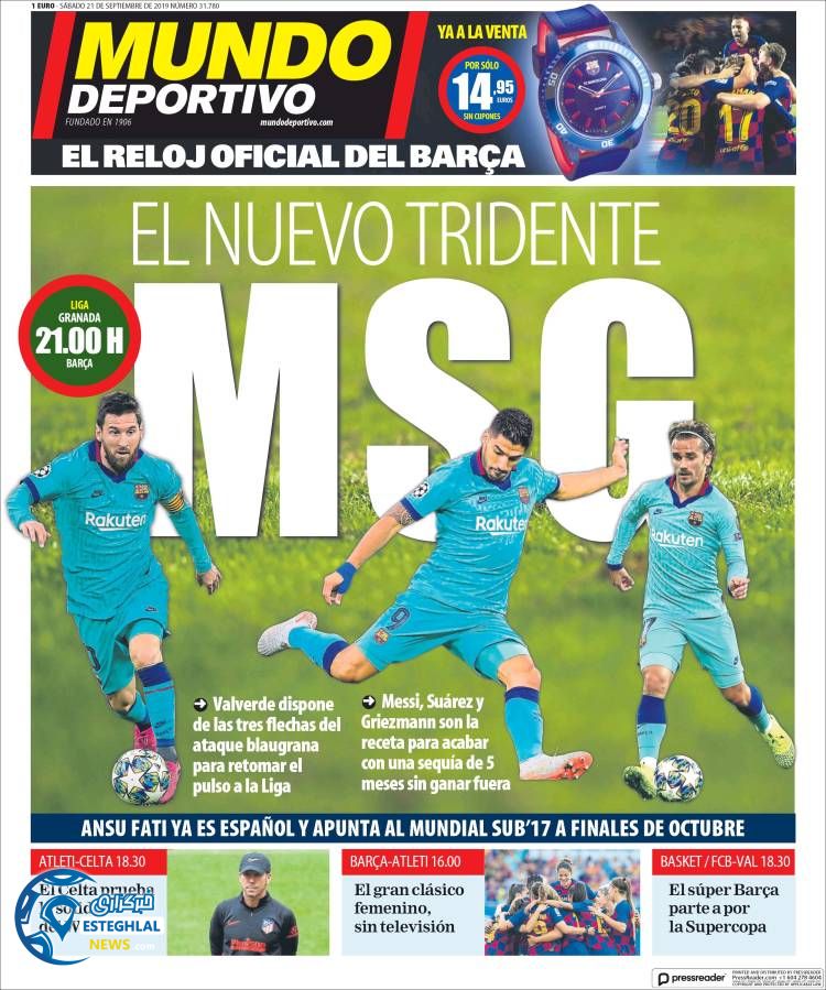 روزنامه ورزشی موندو دپورتیوو شنبه 30 شهریور 1398