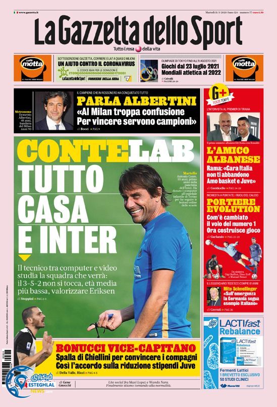 روزنامه ورزشی گاتزتا دلو اسپورت سه شنبه 12 فروردین 1399