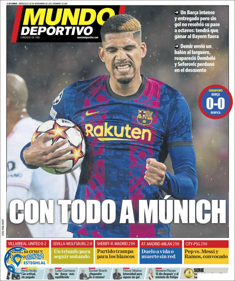 روزنامه ورزشی موندو دپورتیوو چهارشنبه 3 آذر 1400