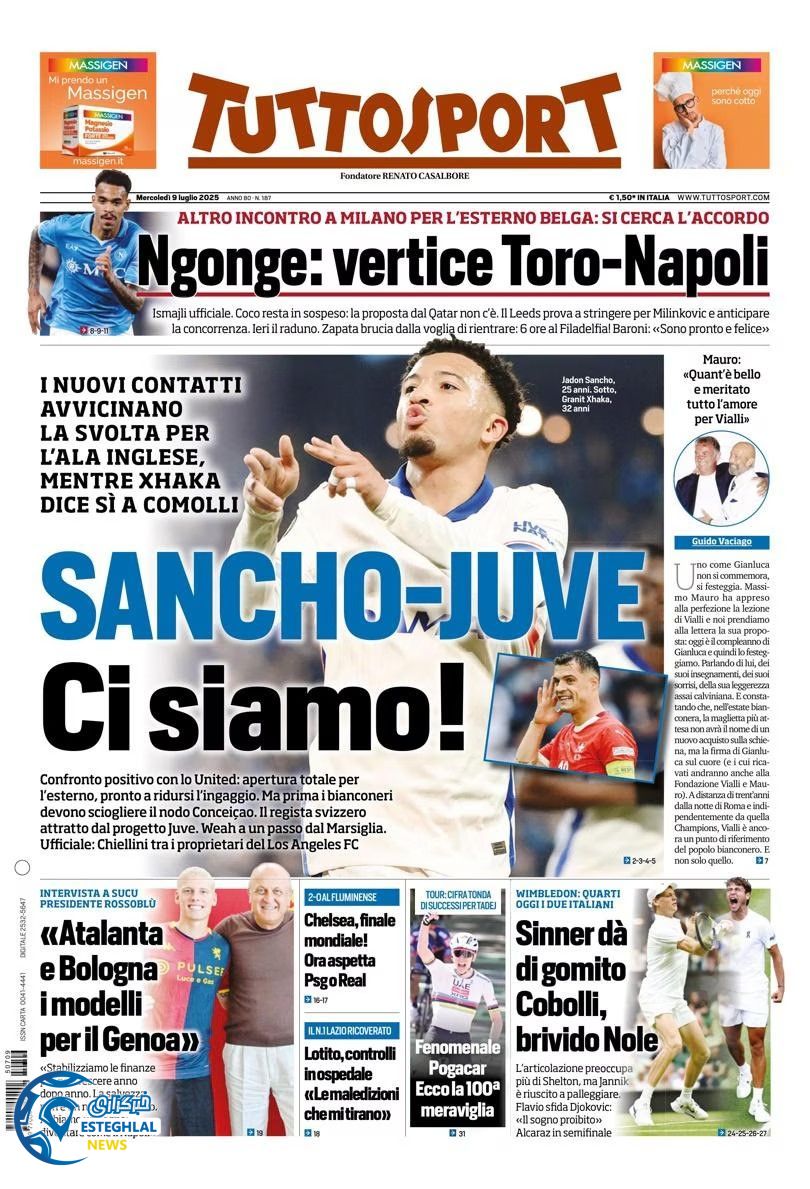 روزنامه ورزشی توتو اسپورت چهارشنبه 18 تیر 1404  