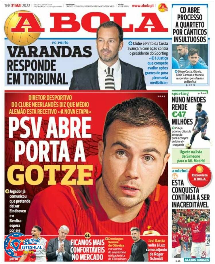 روزنامه ورزشی آبولا سه شنبه 10 خرداد 1401