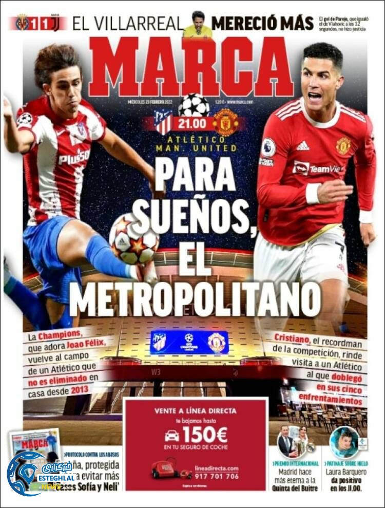 روزنامه ورزشی مارکا چهارشنبه 4 اسفند 1400