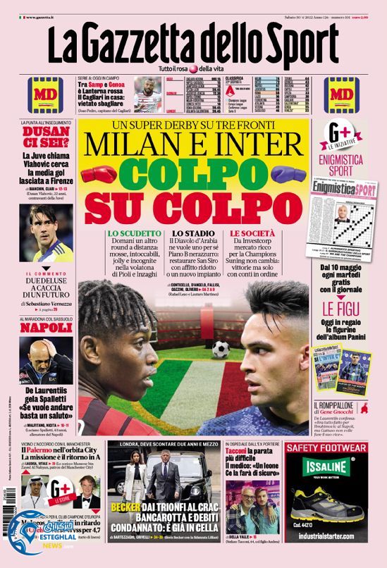 روزنامه ورزشی گاتزتا دلو اسپورت شنبه 10 اردیبهشت 1401