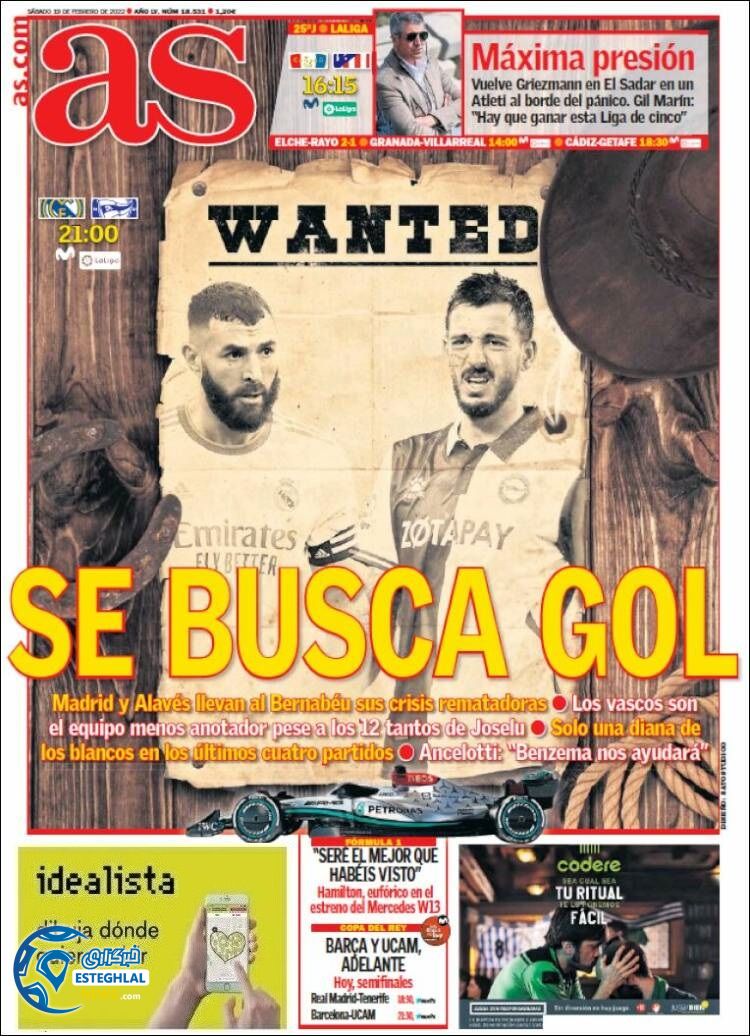 روزنامه ورزشی آ اس شنبه 30 بهمن 1400