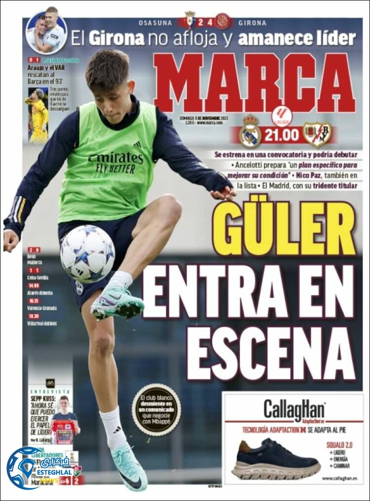 روزنامه ورزشی مارکا یکشنبه 14 آبان 1402