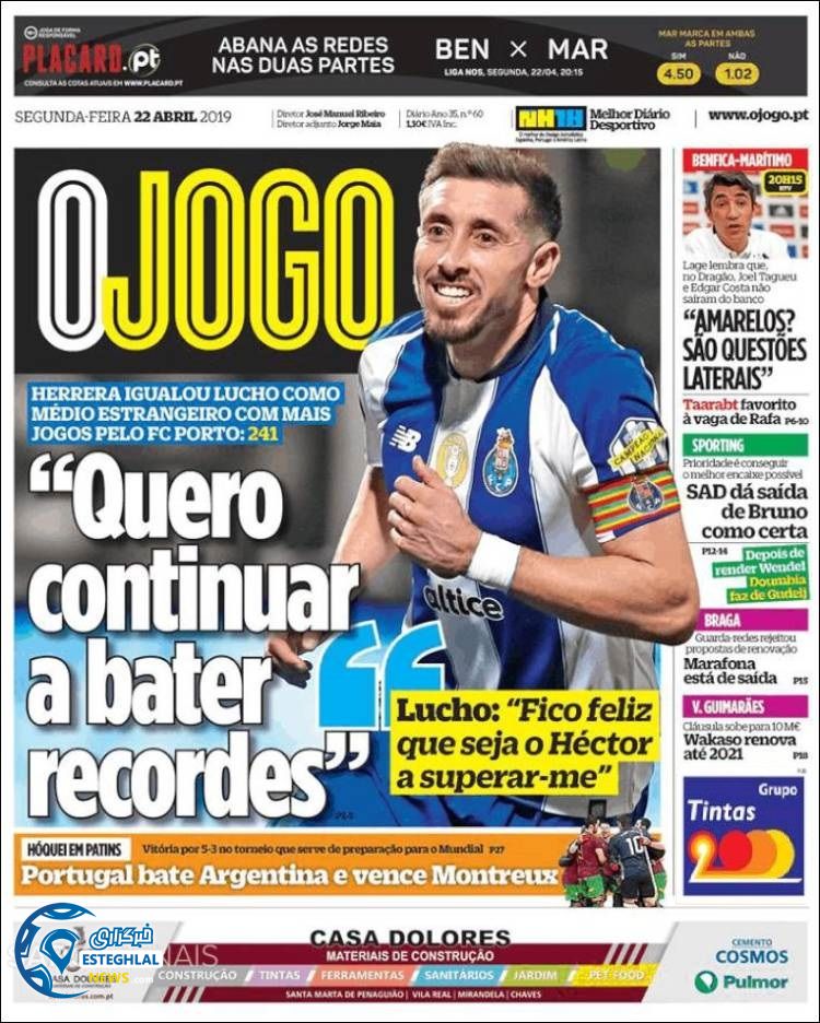 روزنامه ورزشی جوگو دوشنبه 2 اردیبهشت 1398