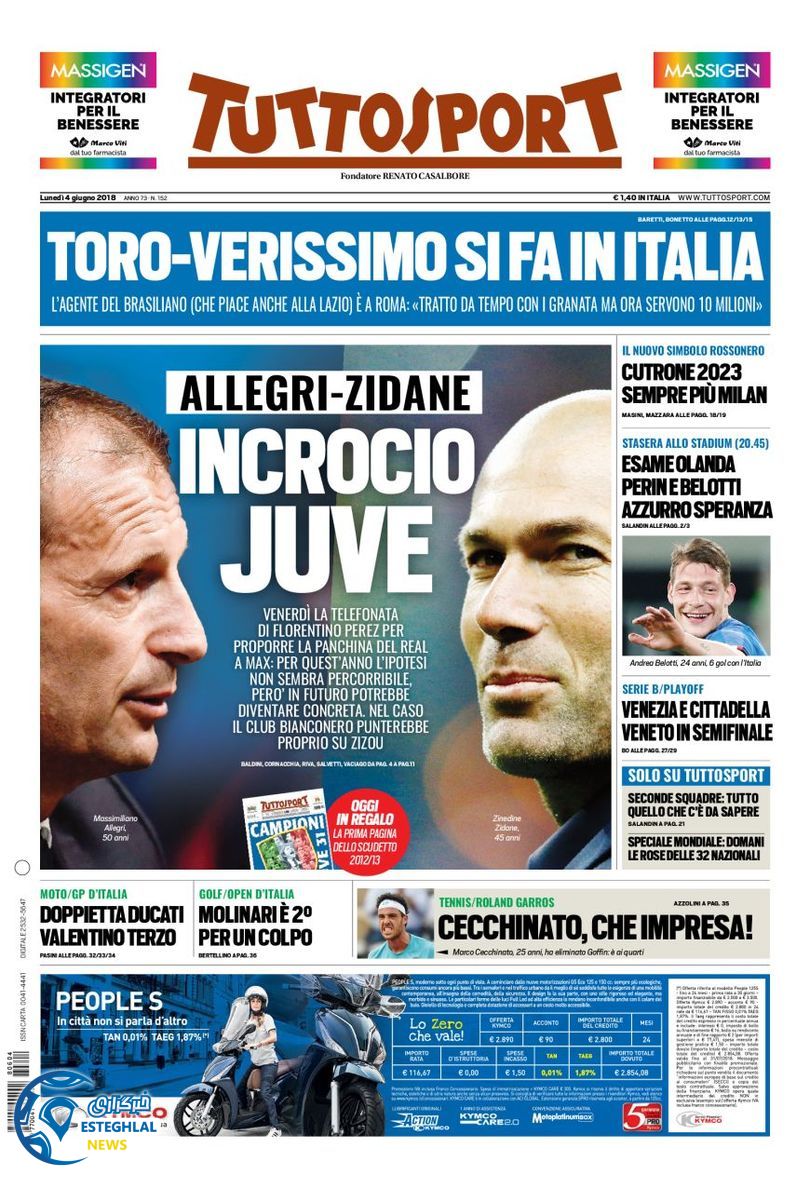 روزنامه ورزشی توتو اسپورت دوشنبه 14 خرداد 1397