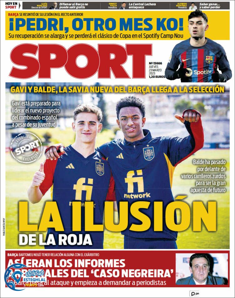 روزنامه ورزشی اسپورت پنجشنبه 3 فروردین 1402 