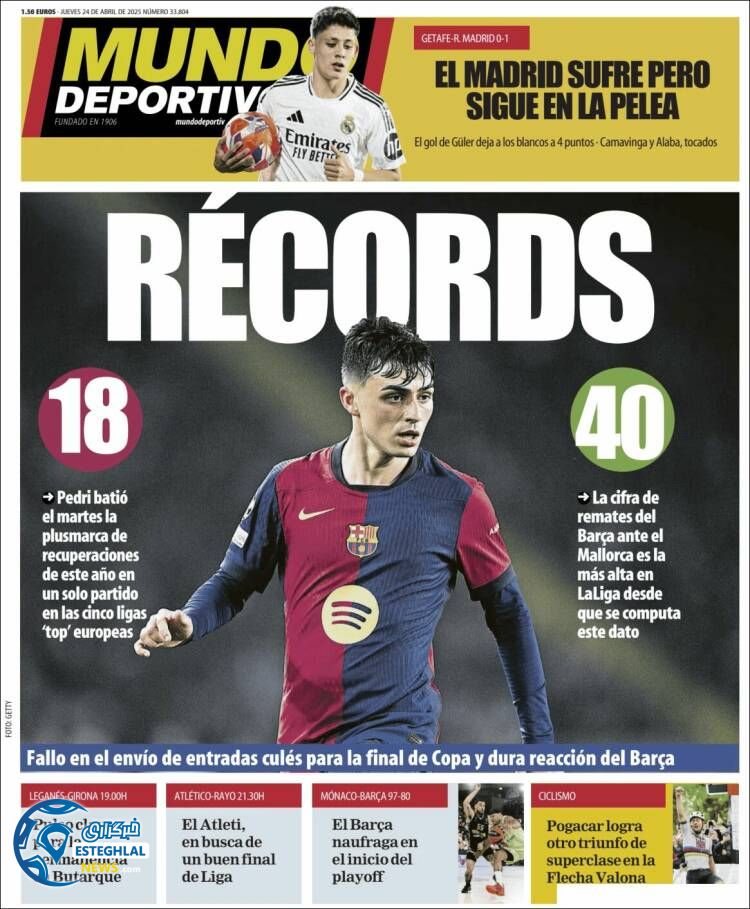 روزنامه ورزشی موندو دپورتیوو پنجشنبه 4 اردیبهشت 1404 