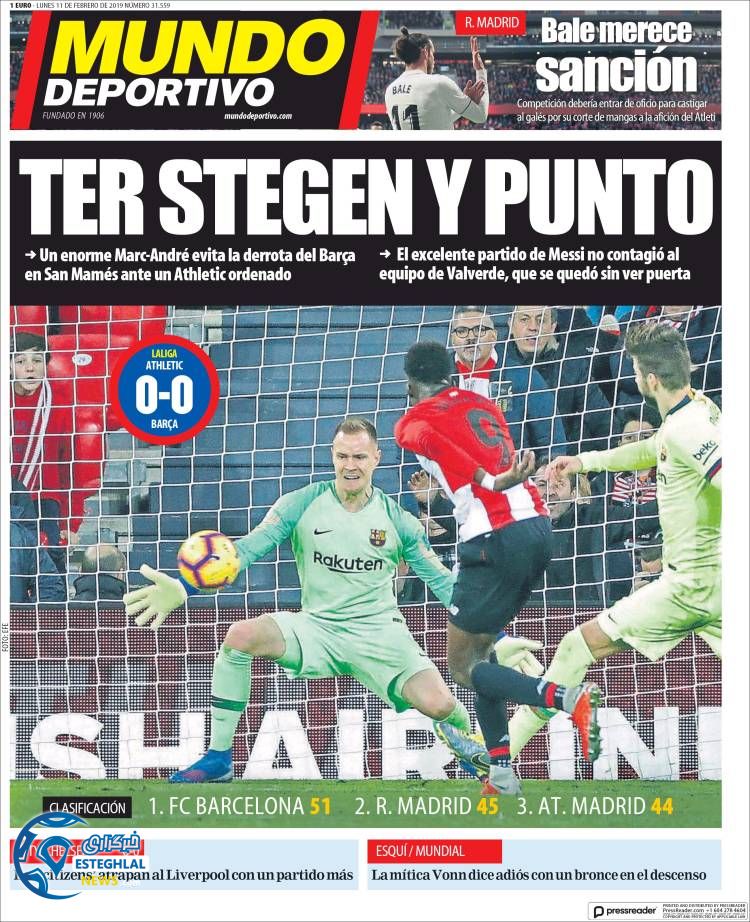 روزنامه ورزشی موندو دپورتیوو دوشنبه 22 بهمن 1397