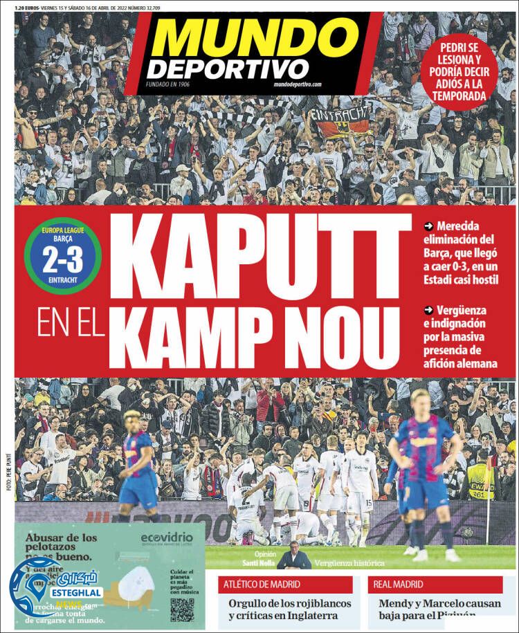 روزنامه ورزشی موندو دپورتیوو جمعه 26 فروردین 1401