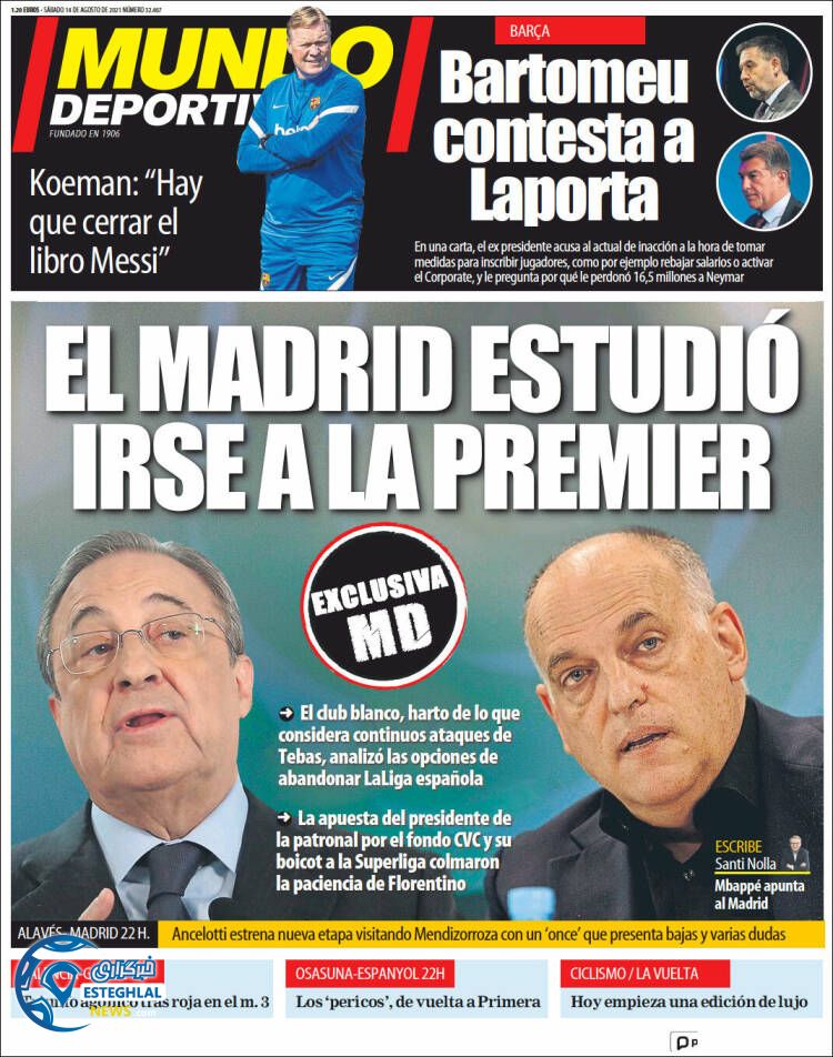 روزنامه ورزشی موندو دپورتیوو شنبه 23 مرداد 1400