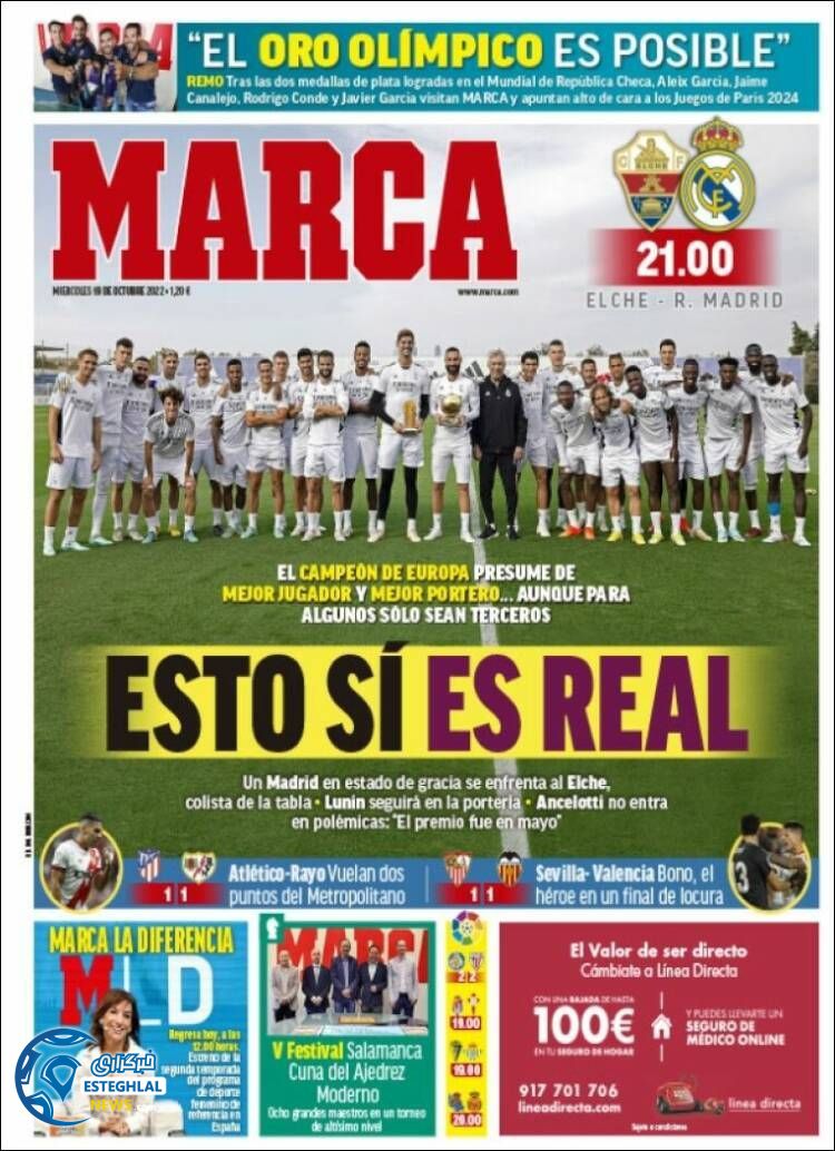 روزنامه ورزشی مارکا چهارشنبه 27 مهر 1401 