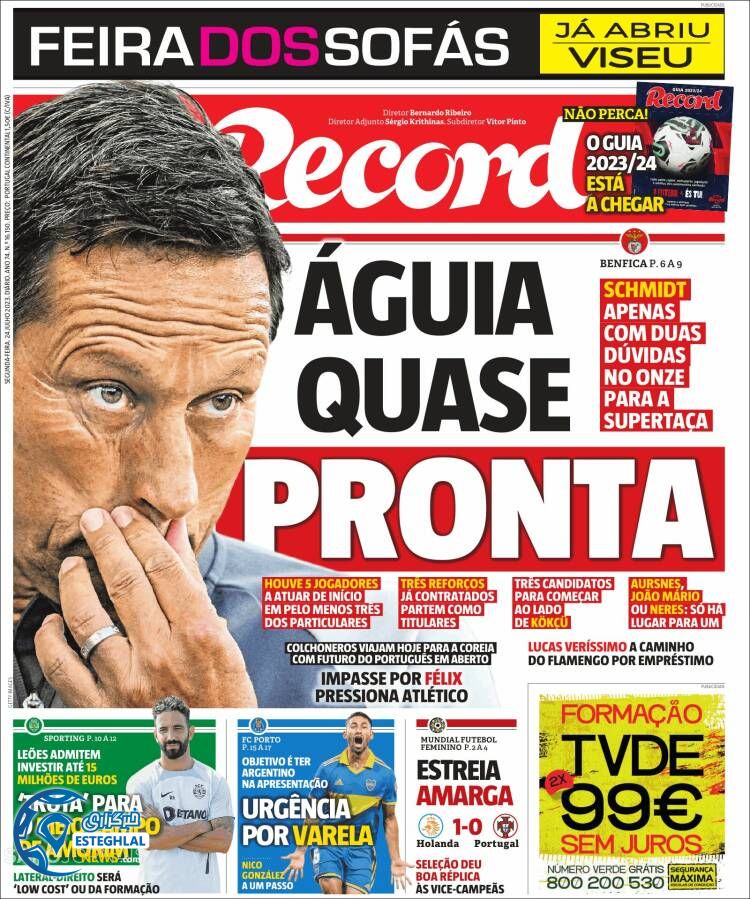 روزنامه ورزشی رکورد دوشنبه 2 مرداد 1402 