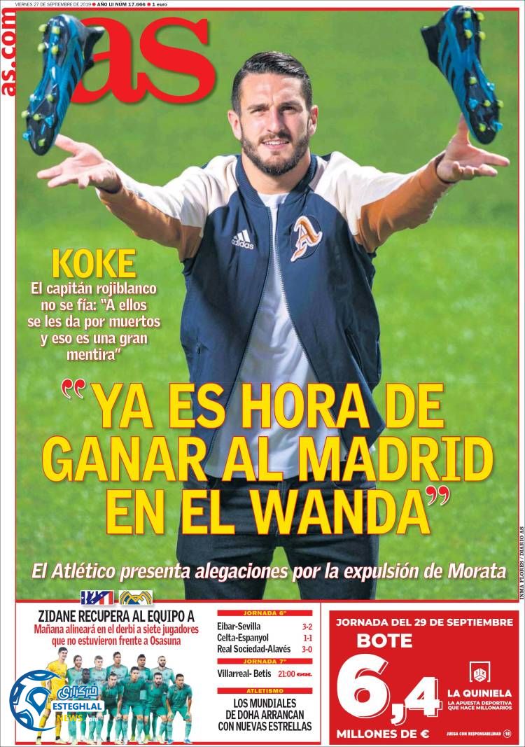 روزنامه ورزشی آاس جمعه 5 مهر 1398