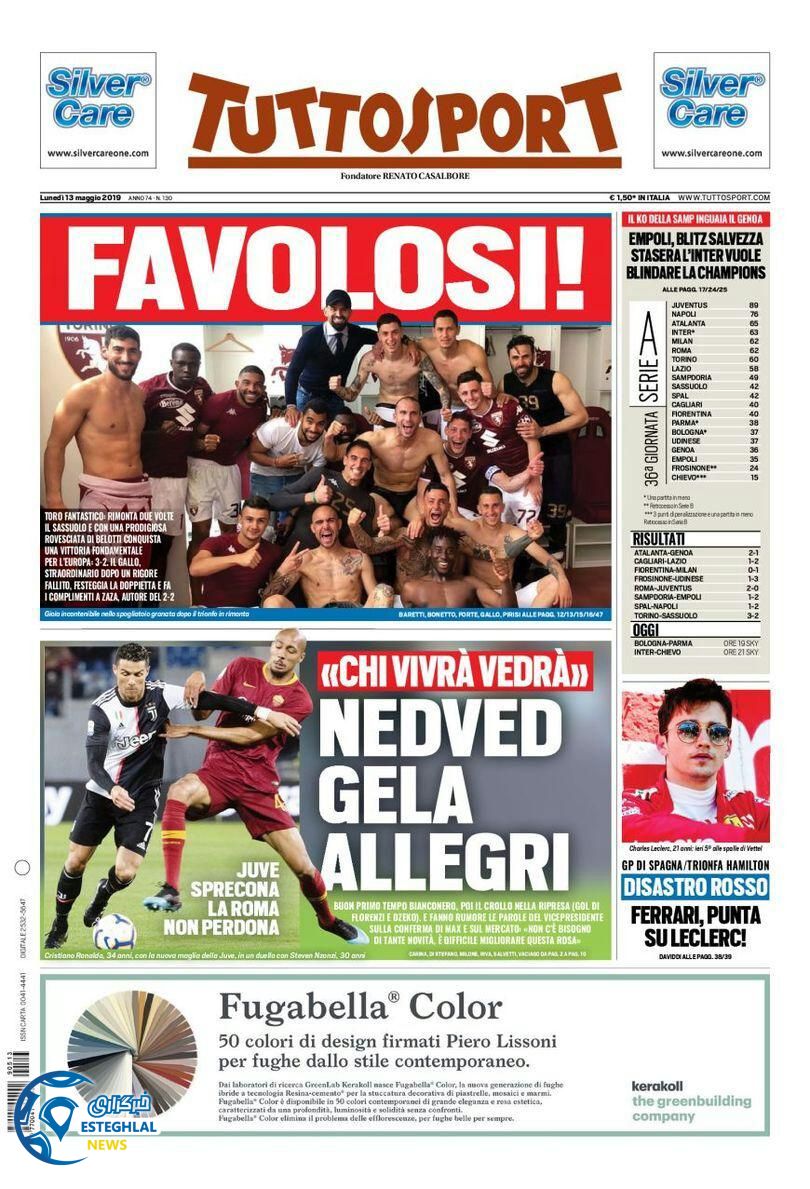 روزنامه ورزشی توتو اسپورت دوشنبه 23 اردیبهشت 1398