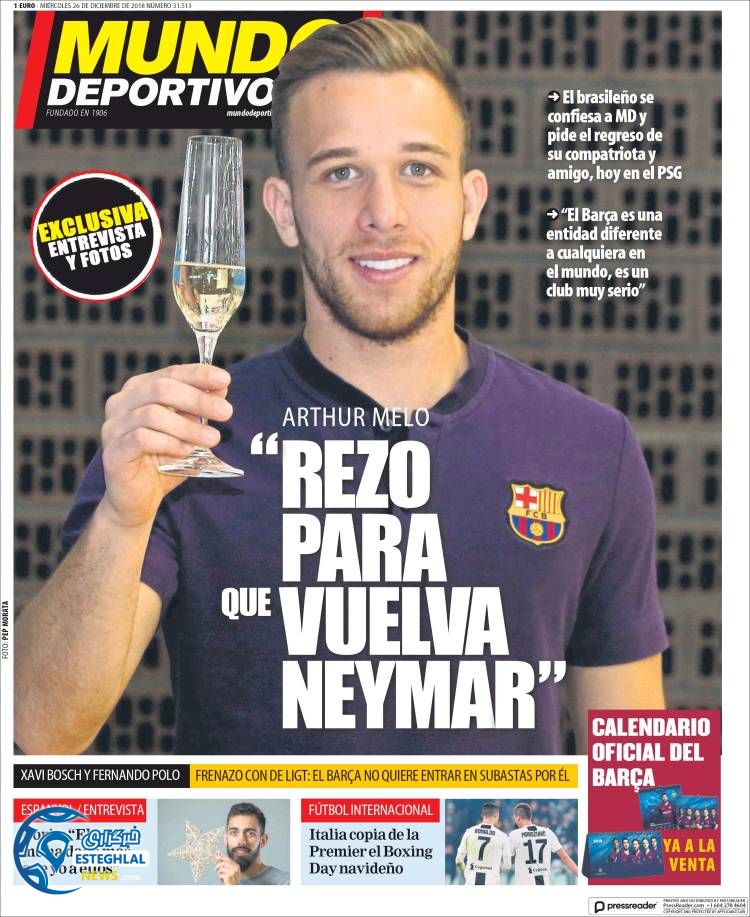 روزنامه ورزشی موندو دپورتیوو چهارشنبه 5 دی 1397