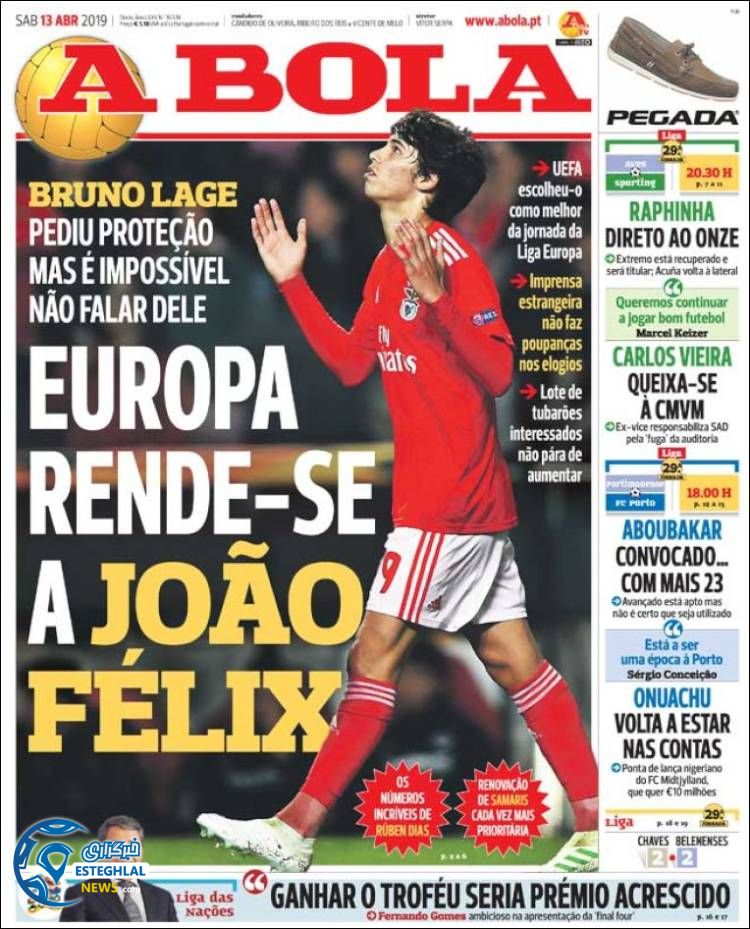 روزنامه ورزشی آبولا شنبه 24 فروردین 1398