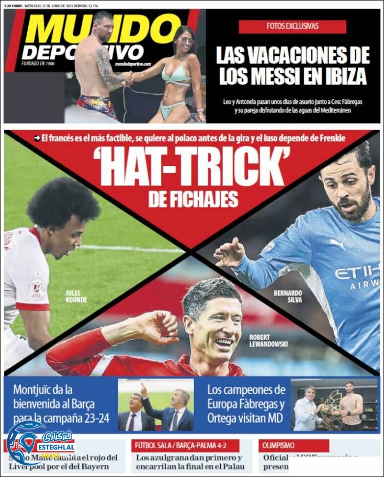 روزنامه ورزشی موندو دپورتیوو چهارشنبه 1 تیر 1401