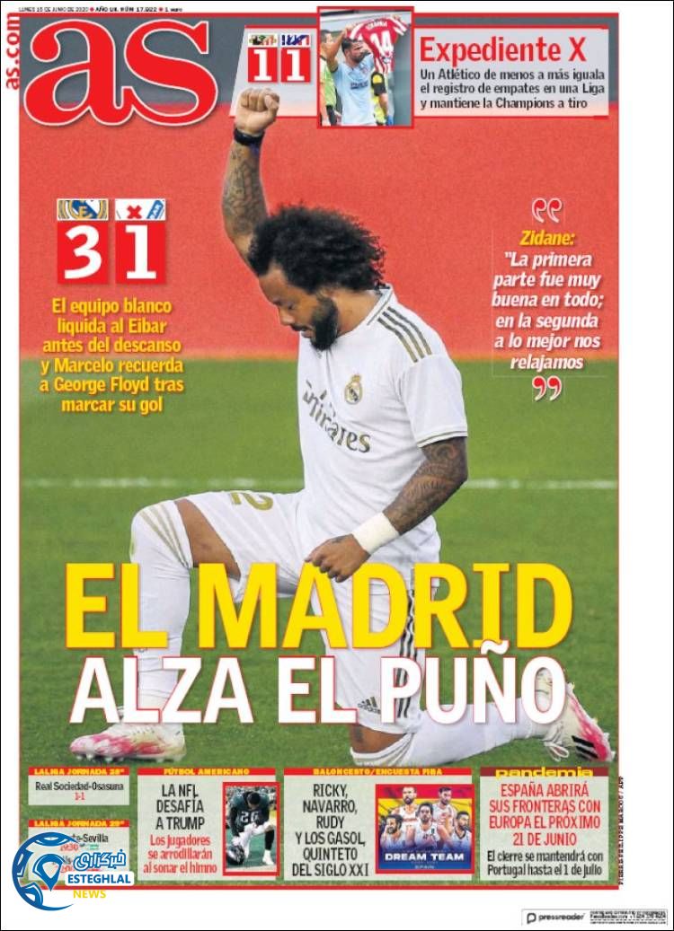 روزنامه ورزشی آاس دوشنبه 26 خرداد 1399