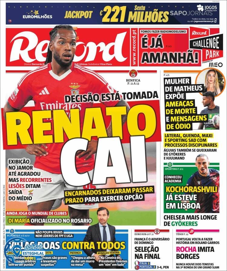 روزنامه ورزشی رکورد جمعه 9 خرداد 1404 