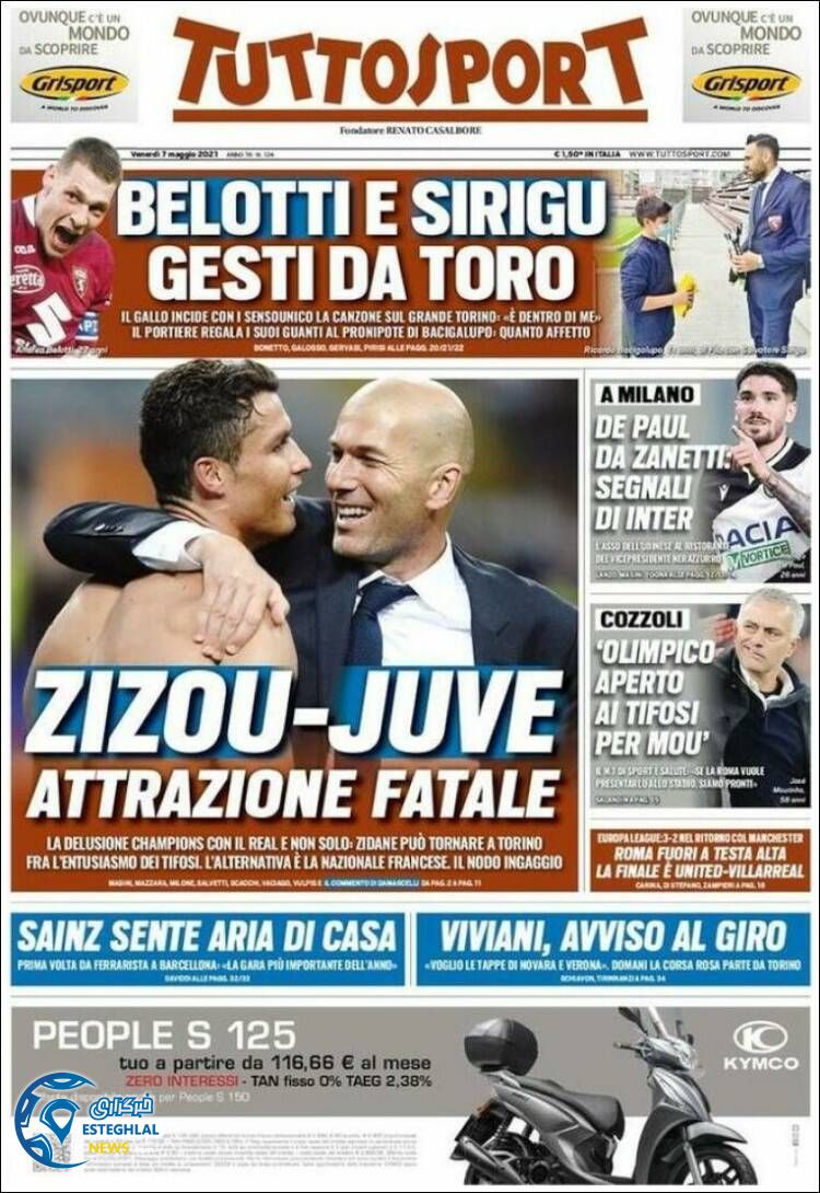 روزنامه  ورزشی توتو اسپورت جمعه 17 اردیبهشت 1400