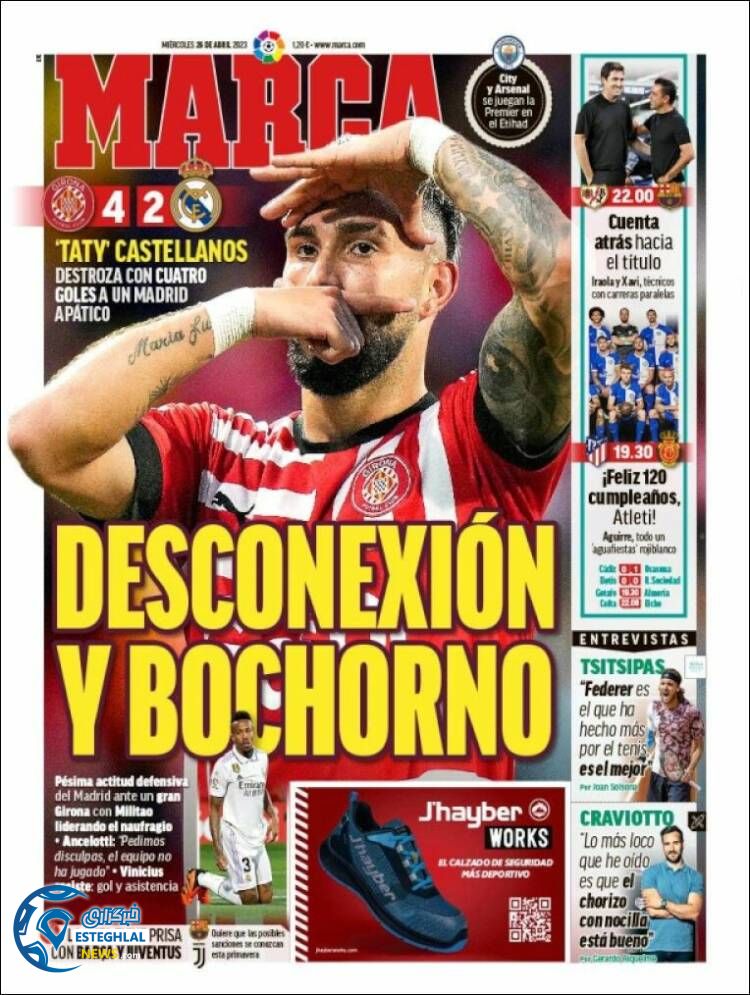 روزنامه ورزشی مارکا چهارشنبه 6 اردیبهشت 1402 