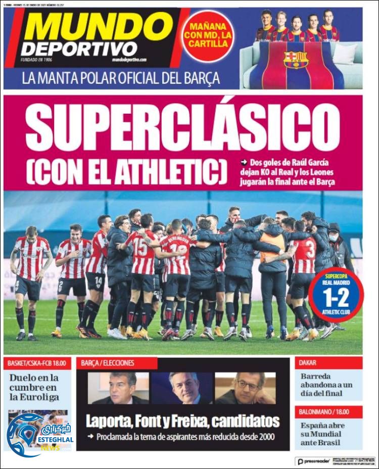 روزنامه ورزشی موندو دپورتیوو جمعه 26 دی 1399