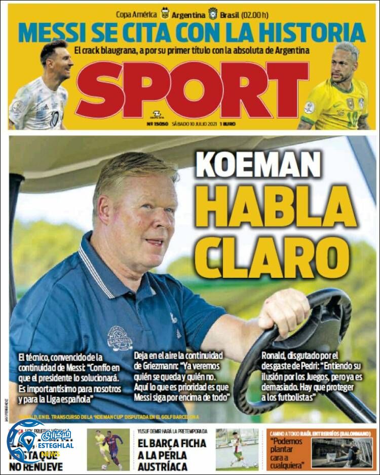 روزنامه ورزشی اسپورت شنبه 19 تیر 1400