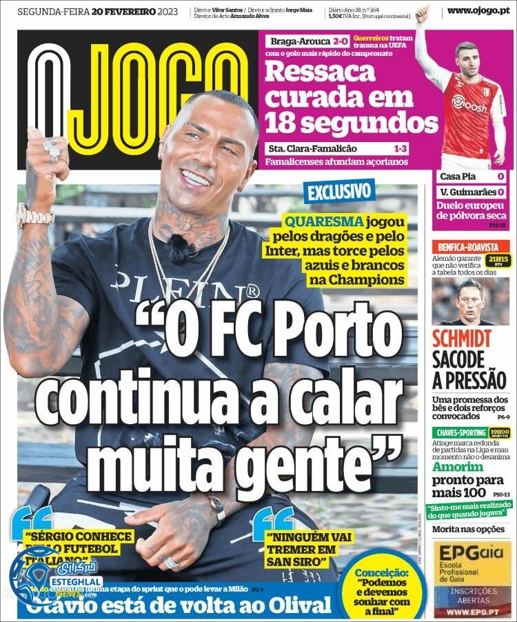 روزنامه ورزشی اوجوگو دوشنبه 1 اسفند 1401 