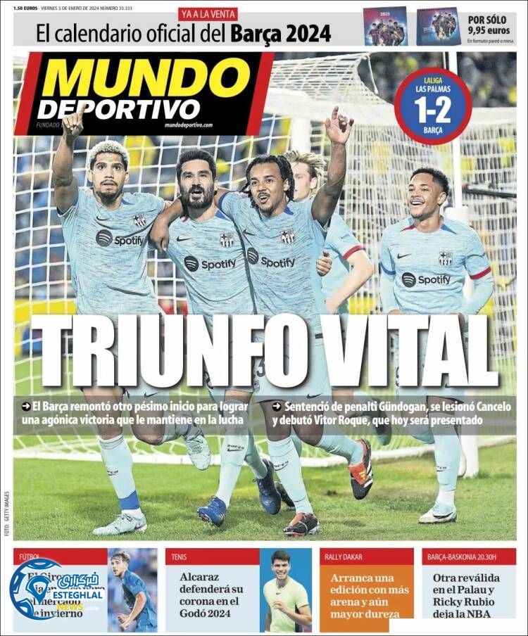 روزنامه ورزشی موندو دپورتیوو جمعه 15 دی 1402 