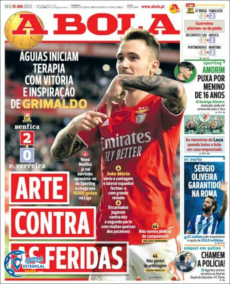 روزنامه ورزشی آبولا دوشنبه 20 دی 1400