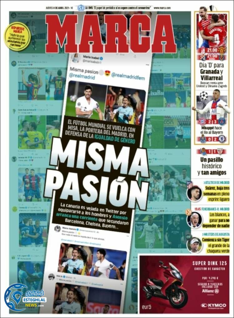 روزنامه ورزشی مارکا پنجشنبه 19 فروردین 1400