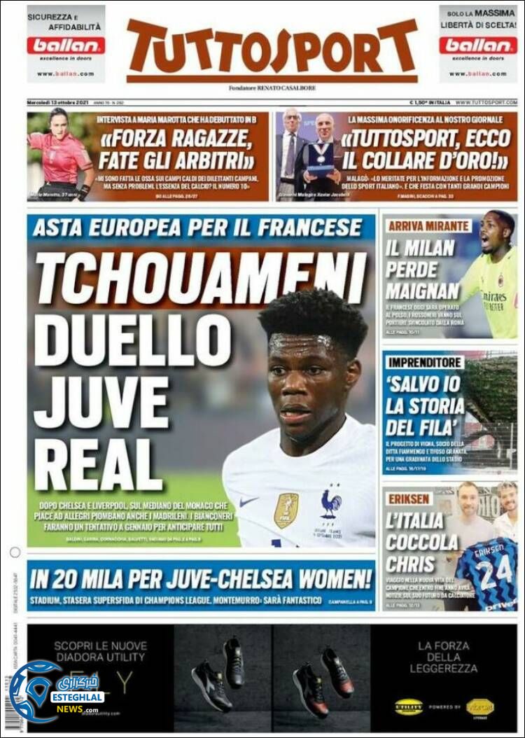 روزنامه ورزشی توتو اسپورت چهارشنبه 21 مهر 1400