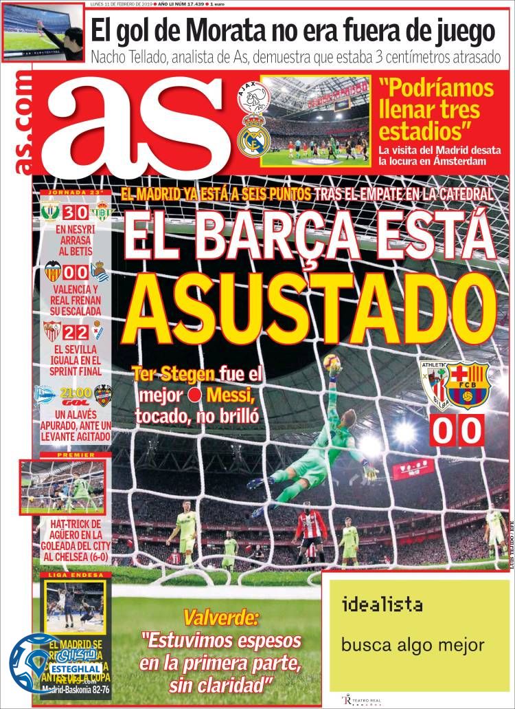 روزنامه ورزشی آ اس دوشنبه 22 بهمن 1397