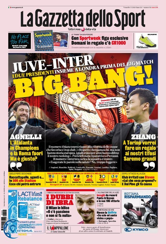 روزنامه ورزشی گاتزتا دلو اسپورت جمعه 16 اسفند 1398