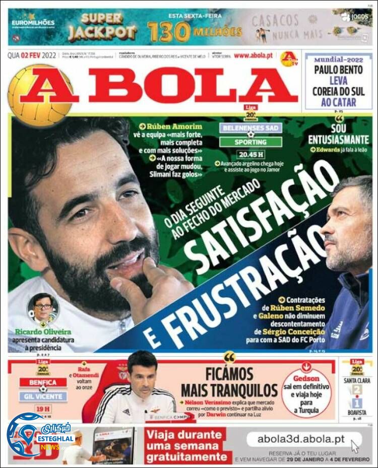 روزنامه ورزشی آبولا چهارشنبه 13 بهمن 1400