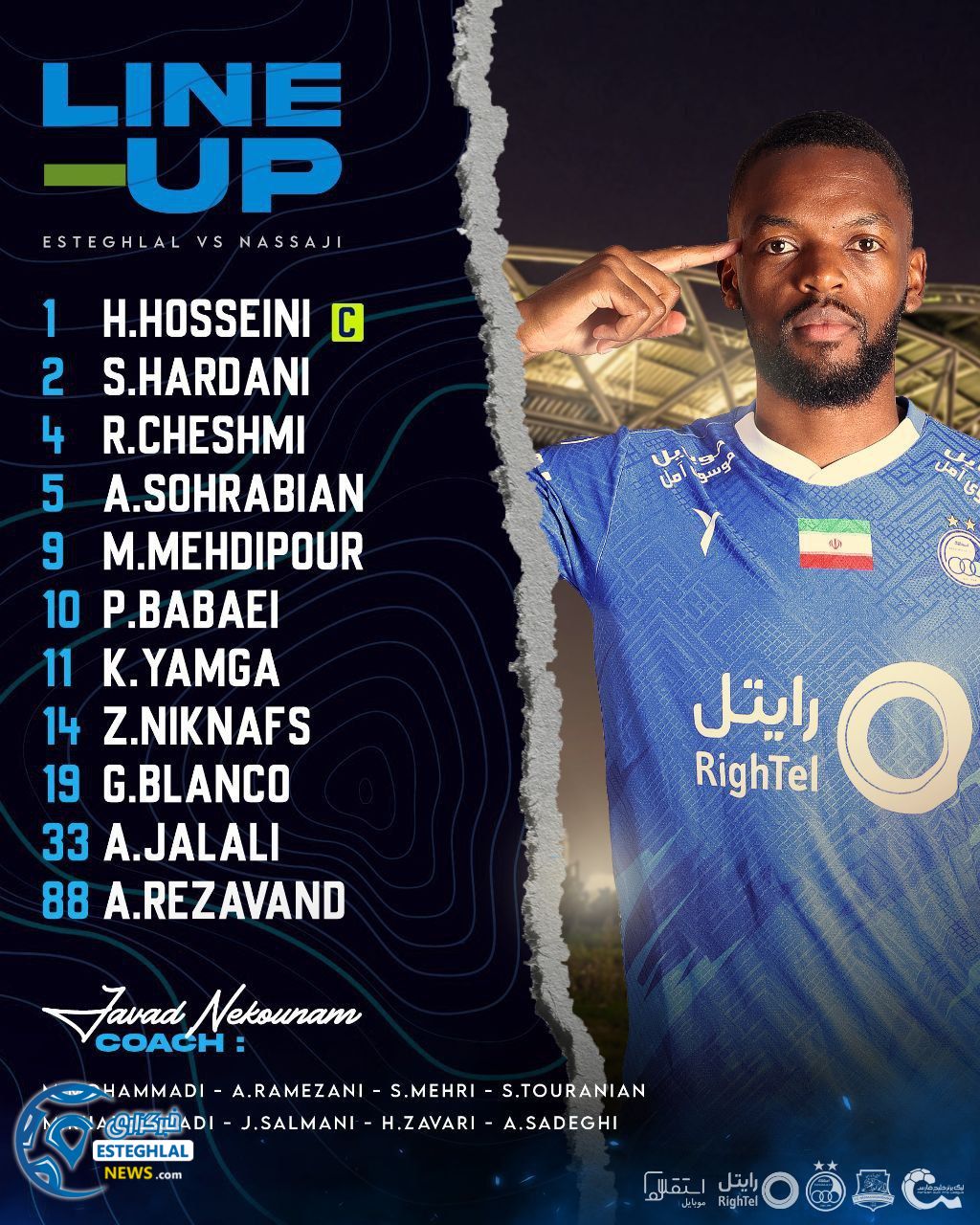 ترکیب استقلال مقابل نساجی