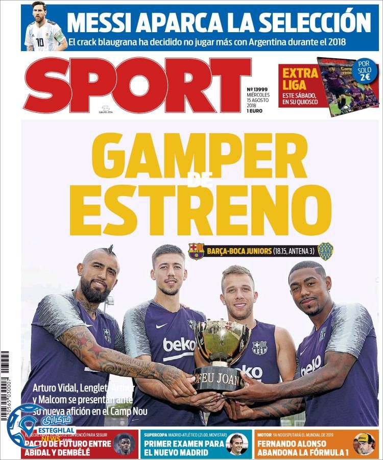 روزنامه ورزشی اسپورت چهارشنبه 24 مرداد 1397