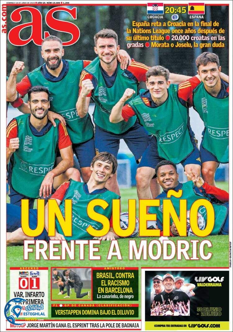 روزنامه ورزشی آ اس یکشنبه 28 خرداد 1402 