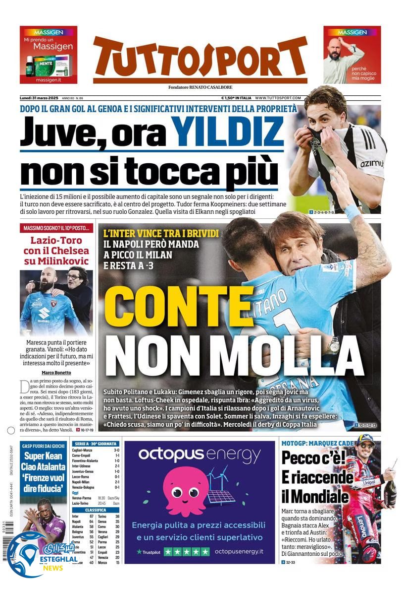 روزنامه  ورزشی توتو اسپورت دوشنبه 11 فروردین 1404 