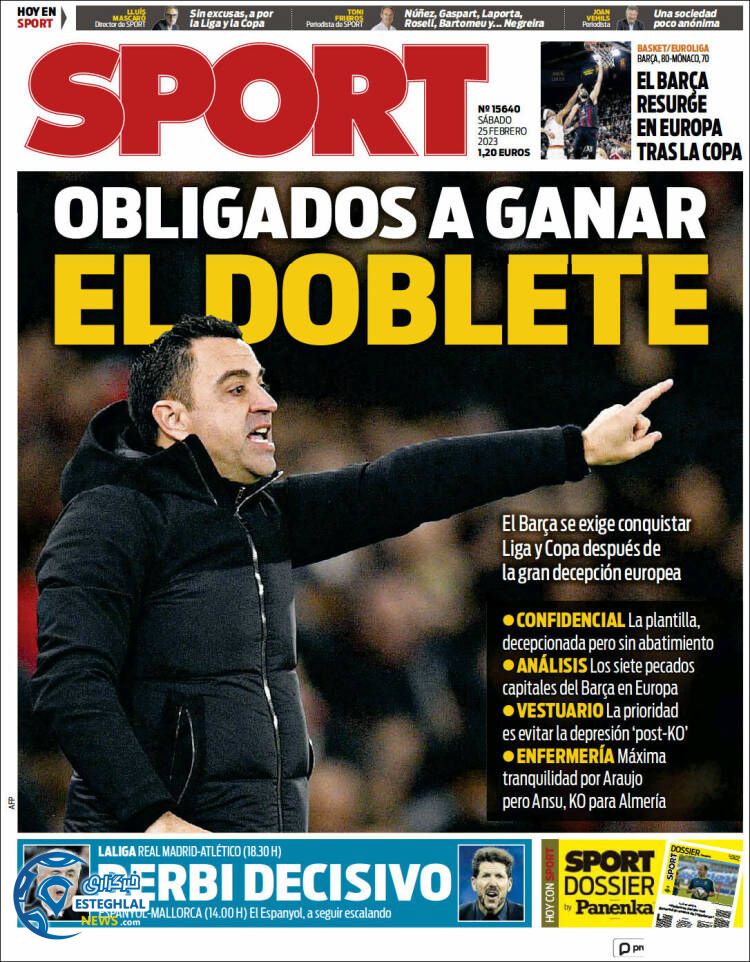 روزنامه ورزشی اسپورت شنبه 6 اسفند 1401 